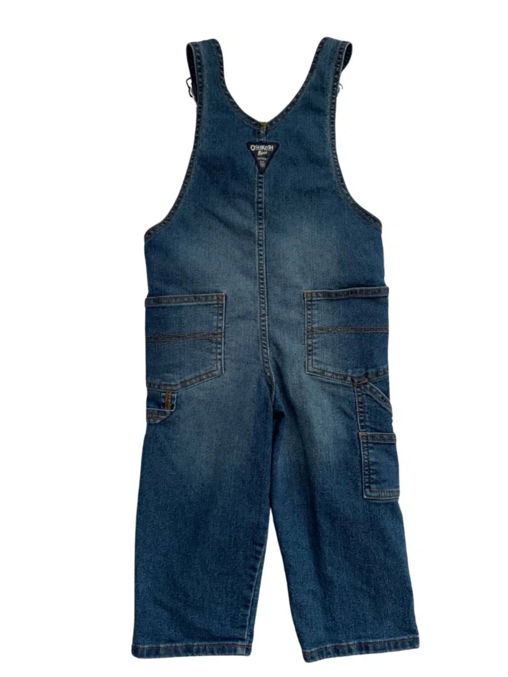 OshKosh B'gosh Dark Blue Denim Overalls Kids 3T Retro Preppy